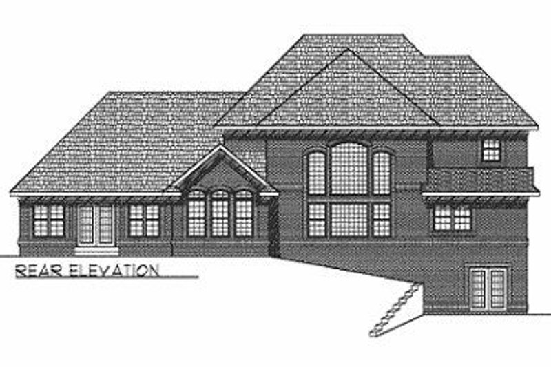 Home Plan - Exterior - Rear Elevation for Traditional House Plan #70-516 - 4 bed, 3.5 bath