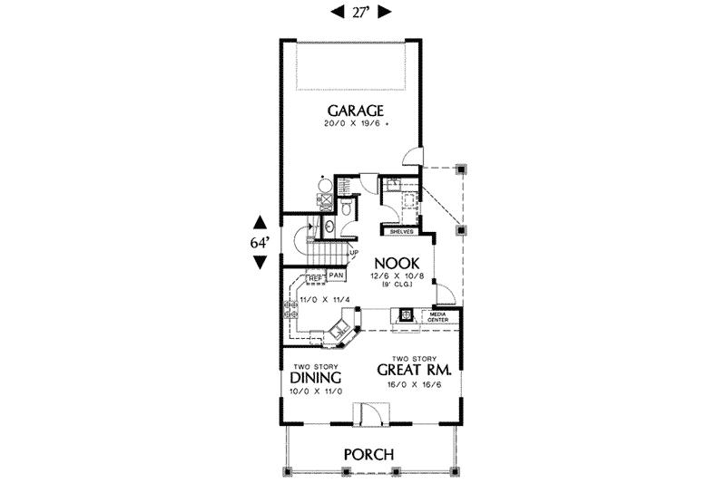 Home Plan - Floor Plan - Main Floor for Traditional House Plan #48-194 - 3 bed, 2.5 bath