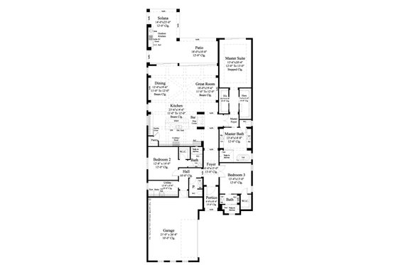 Floor Plan - Main Floor for Mediterranean House Plan #930-480 - 3 bed, 3 bath