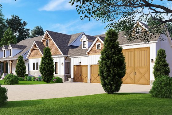 Exterior - Front Elevation 5 for Country House Plan #54-453 - 4 bed, 4.5 bath