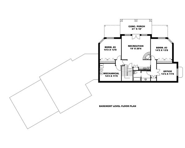 House Plan Design - Ranch Floor Plan - Lower Floor Plan #117-875