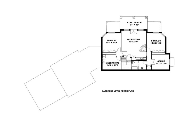 Dream House Plan - Floor Plan - Lower Floor for Ranch House Plan #117-875 - 3 bed, 2.5 bath