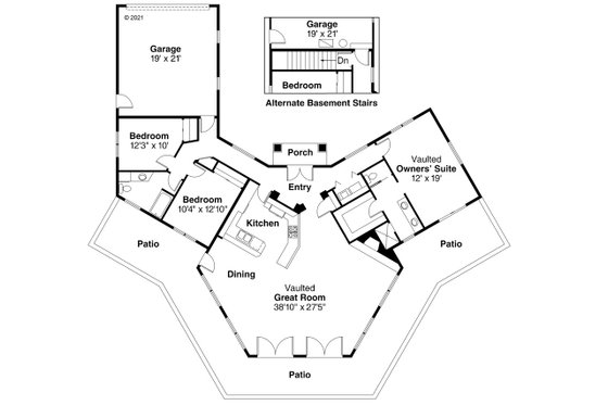 Floor Plan - Main Floor House Plan #124-249 - 3 bed, 2 bath