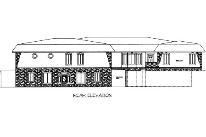 Architectural House Design - Exterior - Rear Elevation for Modern House Plan #117-631 - 5 bed, 4.5 bath
