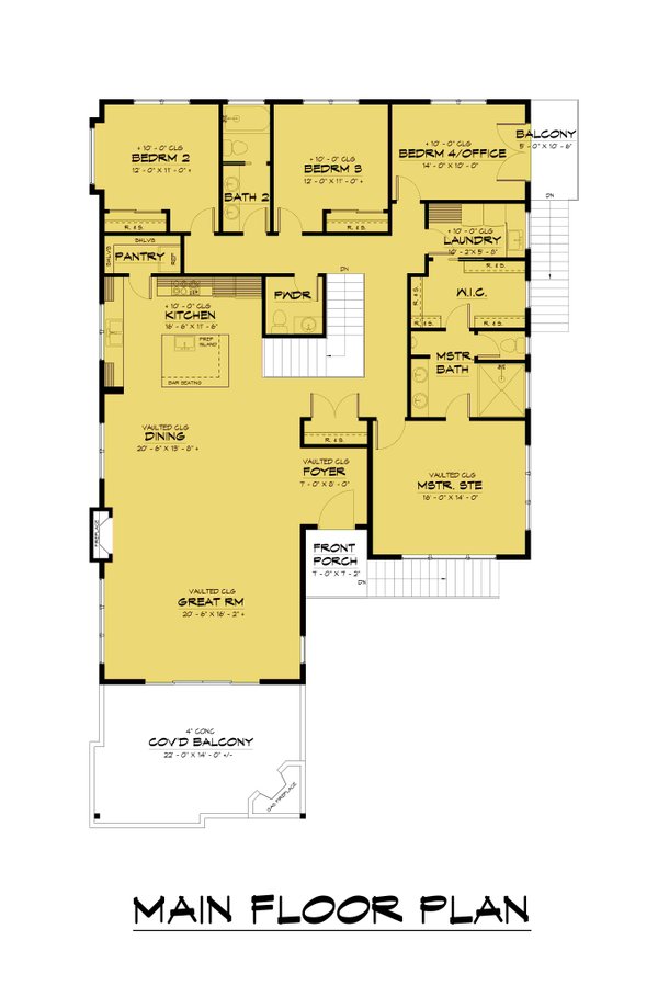 House Blueprint - Contemporary Floor Plan - Main Floor Plan #1066-227