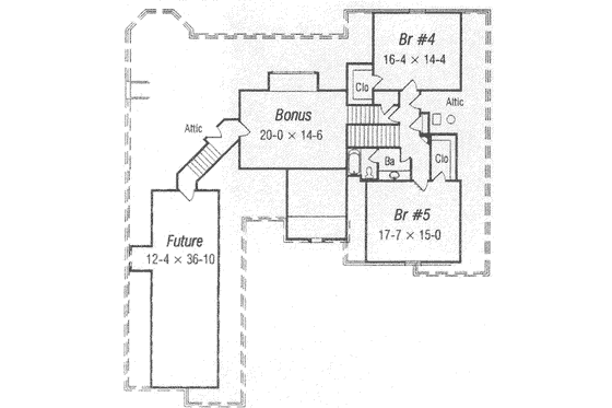 Floor Plan - Upper Floor for Traditional House Plan #329-137 - 5 bed, 3.5 bath