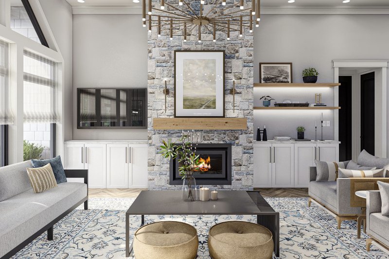 House Design - Interior - Family Room for Beach House Plan #455-291 - 2 bed, 2.5 bath