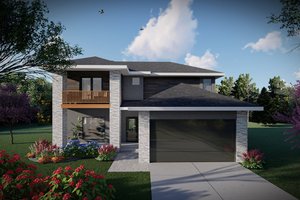 Prairie Exterior - Front Elevation Plan #70-1505