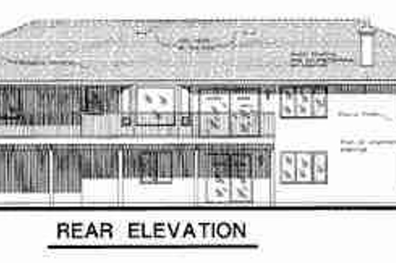 Home Plan - Exterior - Rear Elevation for European House Plan #18-9217 - 2 bed, 2 bath