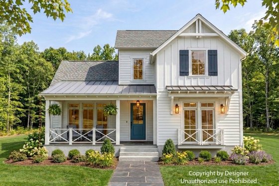 Exterior - Front Elevation 3 for Farmhouse House Plan #51-1549 - 4 bed, 3.5 bath