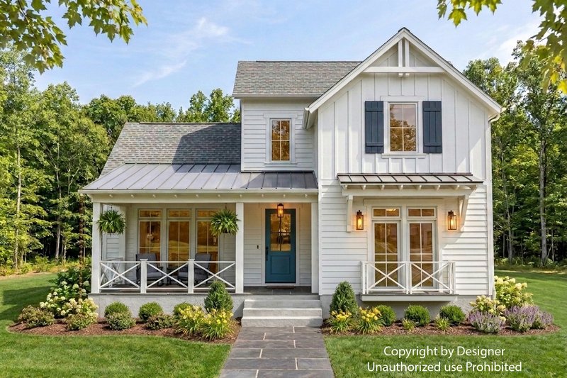 Architectural House Design - Exterior - Front Elevation 3 for Farmhouse House Plan #51-1549 - 4 bed, 3.5 bath