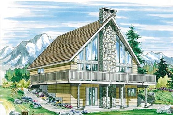 Exterior - Front Elevation for Modern House Plan #47-361 - 3 bed, 1 bath