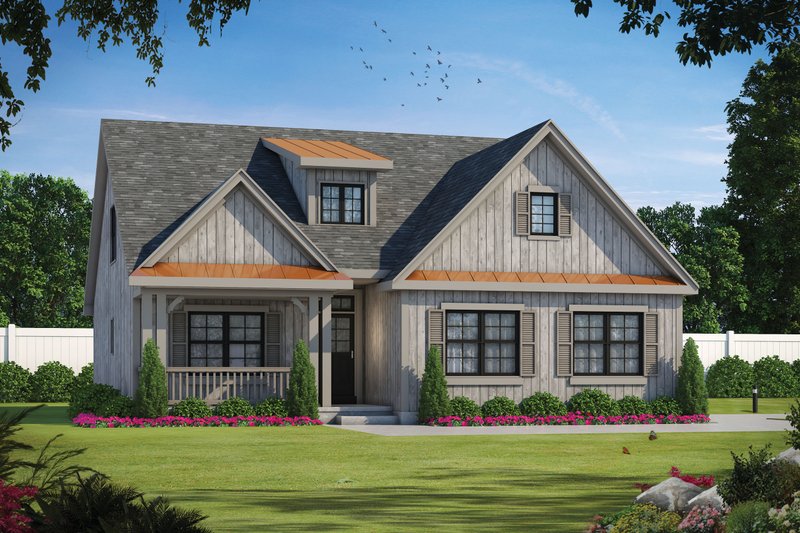 Dream House Plan - Farmhouse Exterior - Front Elevation Plan #20-2411