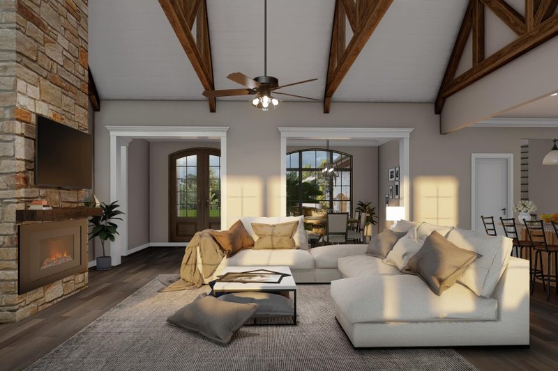 Dream House Plan - Interior - Family Room for European House Plan #17-3414 - 4 bed, 3.5 bath