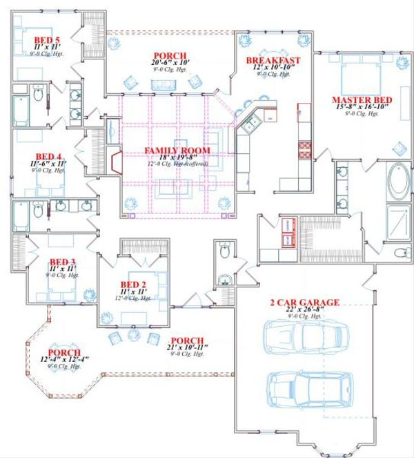 Victorian Floor Plan - Main Floor Plan #63-163
