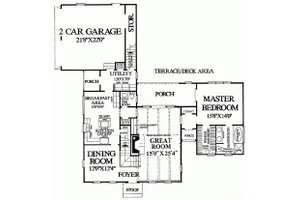 Floor Plan - Main Floor for Colonial House Plan #137-163 - 3 bed, 2.5 bath
