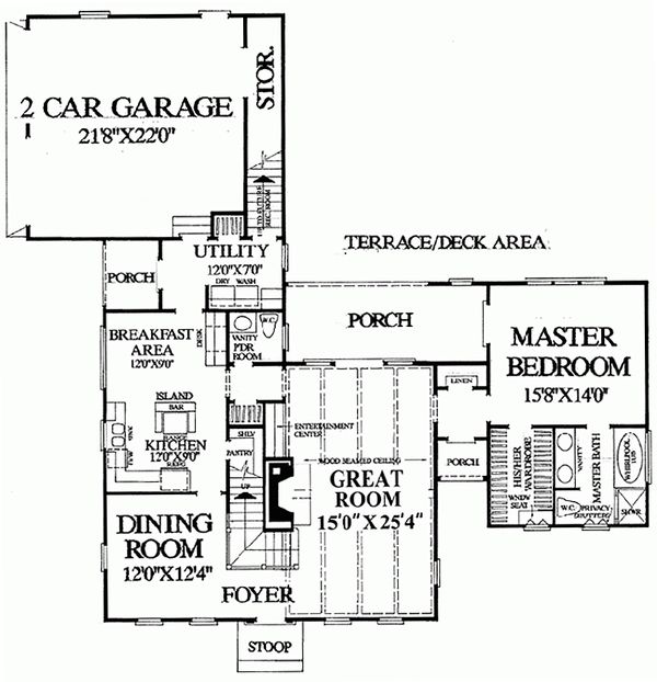 Home Plan - Colonial Floor Plan - Main Floor Plan #137-163