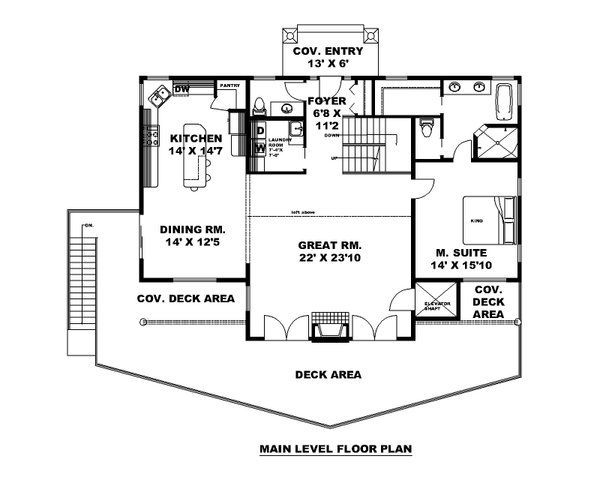 Craftsman Floor Plan - Main Floor Plan #117-1010