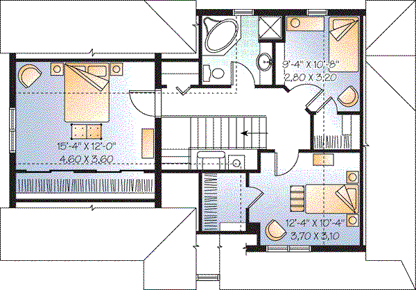 House Design - Country Floor Plan - Upper Floor Plan #23-626