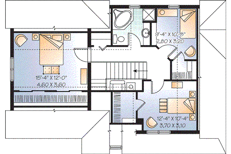 Architectural House Design - Floor Plan - Upper Floor for Country House Plan #23-626 - 3 bed, 2 bath