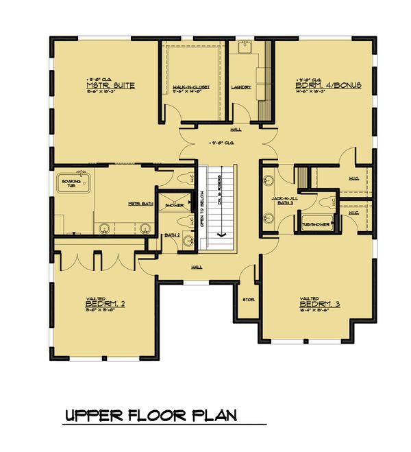 House Blueprint - Modern Floor Plan - Upper Floor Plan #1066-64