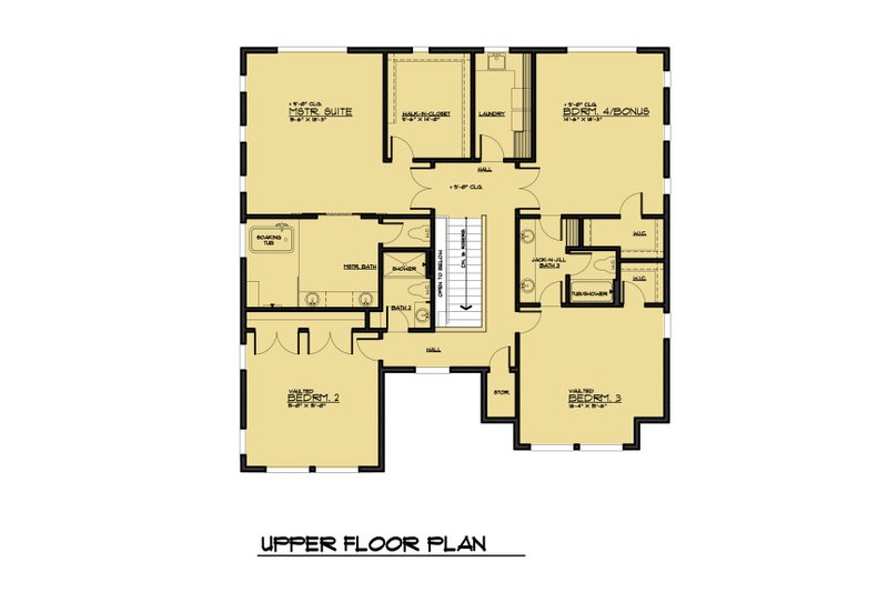 Dream House Plan - Floor Plan - Upper Floor for Modern House Plan #1066-64 - 3 bed, 4 bath