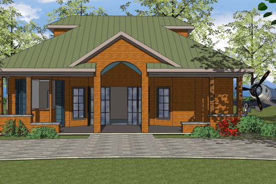 Exterior - Front Elevation for Southern House Plan #8-288 - 1 bed, 1 bath