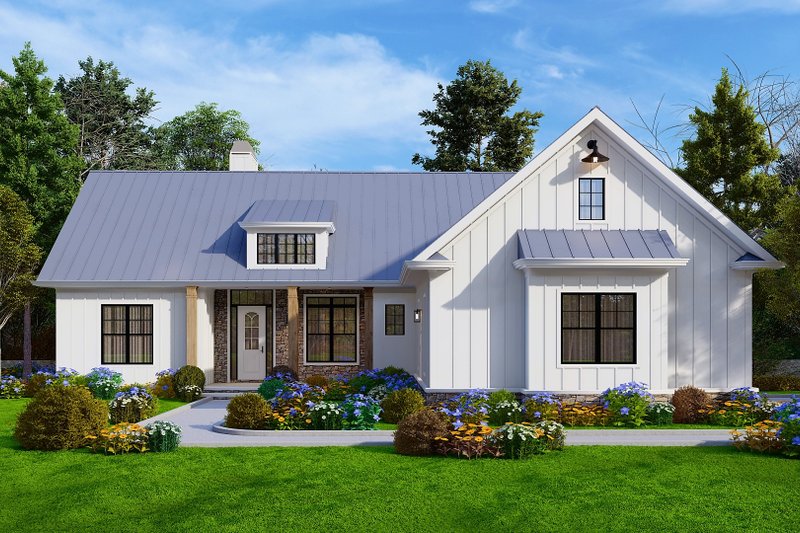 Architectural House Design - Farmhouse Exterior - Front Elevation Plan #54-546