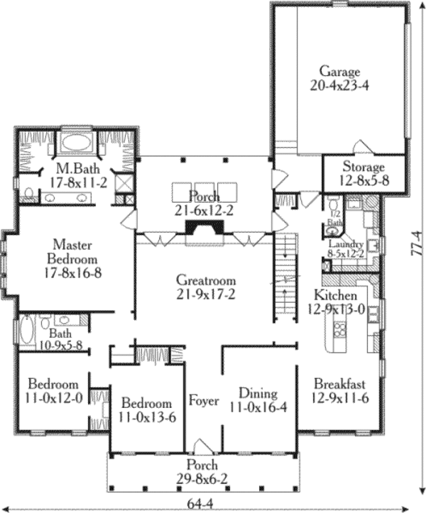 European Floor Plan - Main Floor Plan #406-155