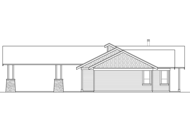 Architectural House Design - Exterior - Other Elevation 1 for Craftsman House Plan #124-1005 - 2 bed, 2 bath