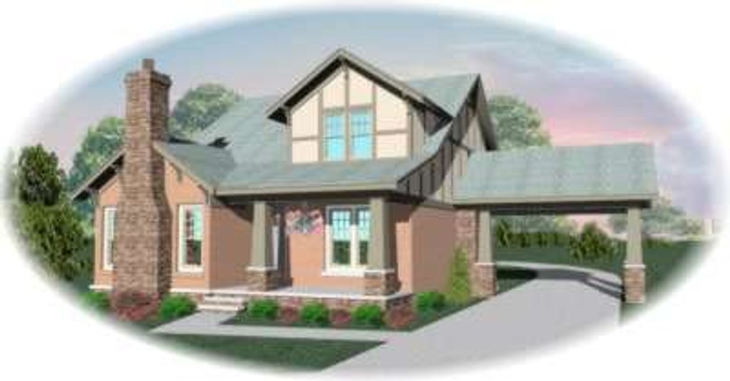 Exterior - Front Elevation 2 for Bungalow House Plan #81-865 - 4 bed, 2.5 bath