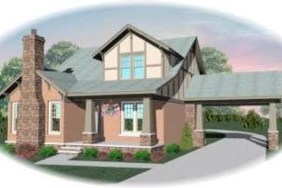 Exterior - Front Elevation for Bungalow House Plan #81-865 - 4 bed, 2.5 bath
