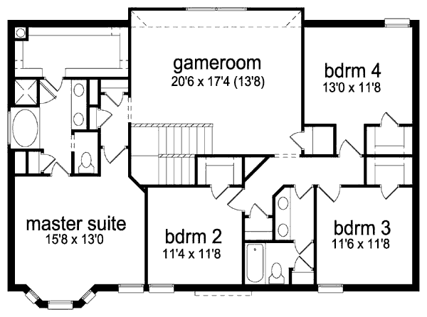 European Floor Plan - Upper Floor Plan #84-319