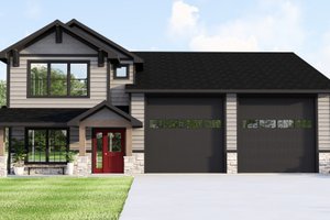 Exterior - Front Elevation 3 for Craftsman House Plan #1064-409 - 2 bed, 1.5 bath