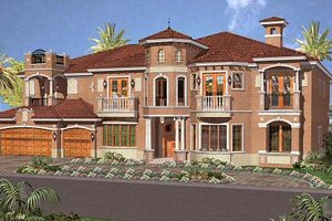 Mediterranean Exterior - Front Elevation Plan #420-190