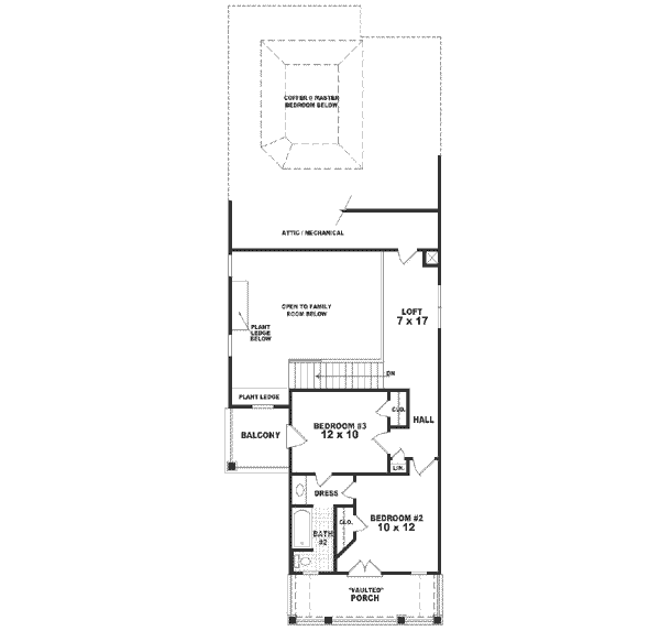 Southern Floor Plan - Upper Floor Plan #81-140