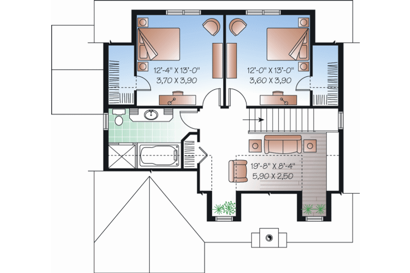 Home Plan - Floor Plan - Upper Floor for Country House Plan #23-2241 - 3 bed, 2 bath