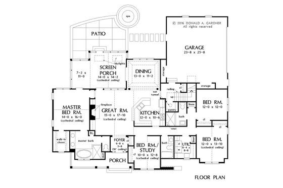 Floor Plan - Main Floor for European House Plan #929-1041 - 4 bed, 3 bath