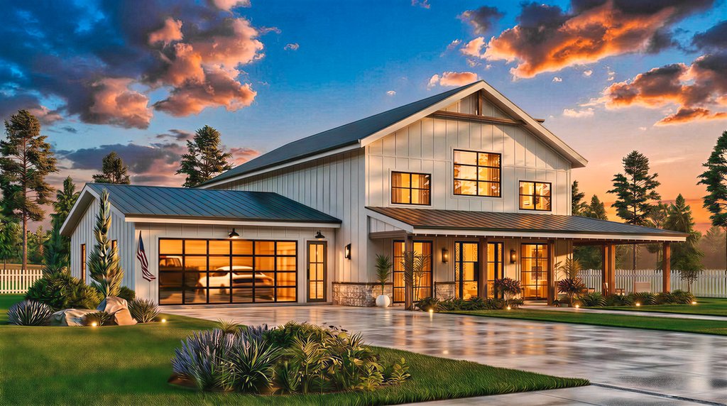 Exterior - Front Elevation 5 for Farmhouse House Plan #54-687 - 3 bed, 2.5 bath