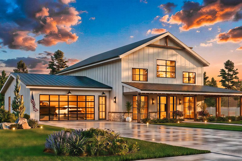 House Blueprint - Exterior - Front Elevation 5 for Farmhouse House Plan #54-687 - 3 bed, 2.5 bath