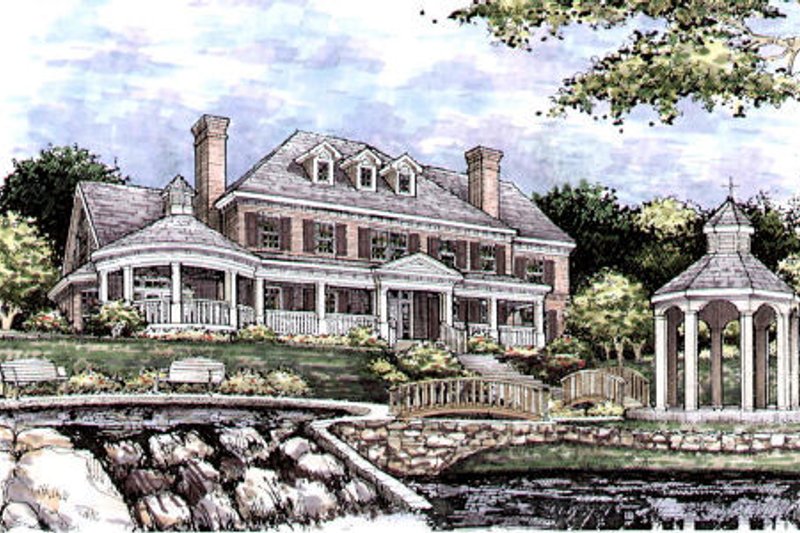 Colonial Style House Plan - 4 Beds 3.5 Baths 4949 Sq/Ft Plan #141-318