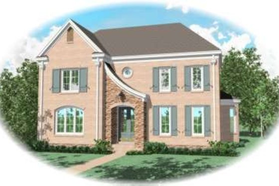 Exterior - Front Elevation for European House Plan #81-1254 - 4 bed, 3 bath