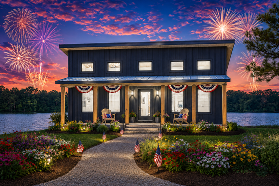 Exterior - Front Elevation for Modern House Plan #44-295 - 2 bed, 1 bath