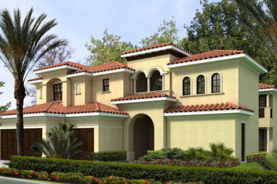 Exterior - Front Elevation for Mediterranean House Plan #420-237 - 5 bed, 4.5 bath