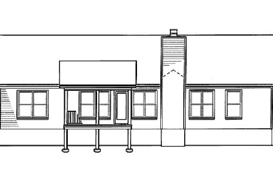 Exterior - Rear Elevation for Ranch House Plan #41-170 - 3 bed, 2 bath