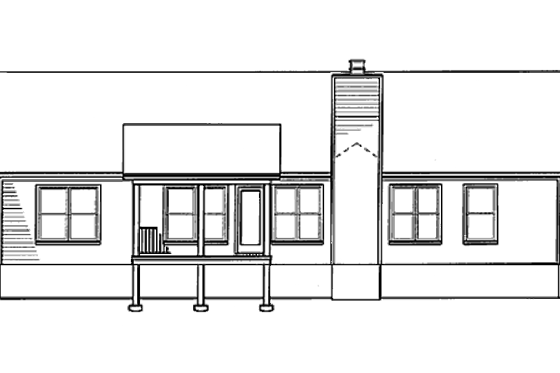 Dream House Plan - Exterior - Rear Elevation for Ranch House Plan #41-170 - 3 bed, 2 bath