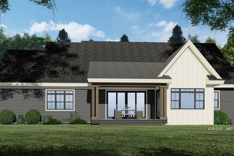 House Blueprint - Exterior - Rear Elevation 1 for Traditional House Plan #51-1219 - 3 bed, 2.5 bath