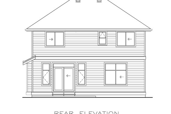 Exterior - Rear Elevation for Farmhouse House Plan #1100-54 - 4 bed, 2.5 bath