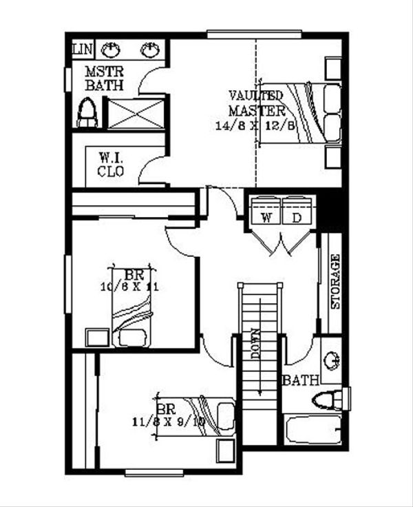 Bungalow Floor Plan - Upper Floor Plan #53-417