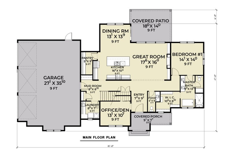 Farmhouse Style House Plan - 4 Beds 2.5 Baths 2853 Sq/Ft Plan #1070-208 ...